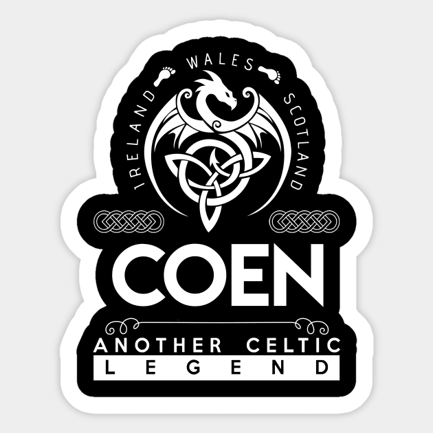 Coen Name T Shirt - Another Celtic Legend Coen Dragon Gift Item Sticker by harpermargy8920